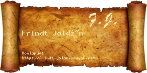 Frindt Jolán névjegykártya